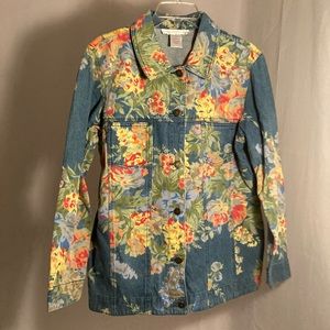 Jacket floral button down medium
